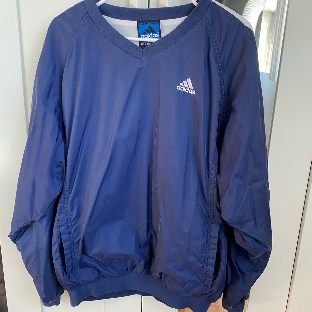 Adidas Windbreaker Jacket, Size Medium, Color Blue